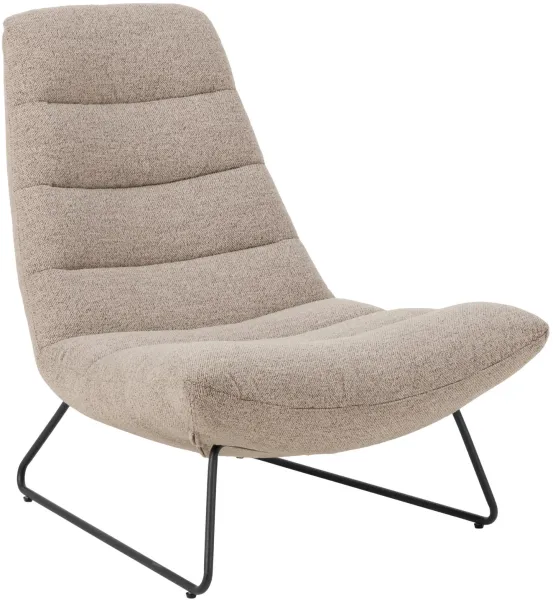 ACT NORDIC Milford loungestol - beige stof og sort metal